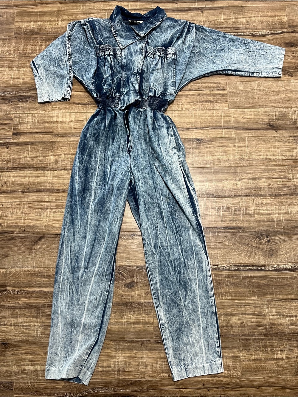 Noah’s Flood Vintage Acid Wash Denim Jean Jumpsuit Retro Sz 9 10 US Made 80s 90s